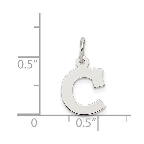 Sterling Silver, Amanda Collection Small Block Style Initial C Pendant - Picture 4 of 5